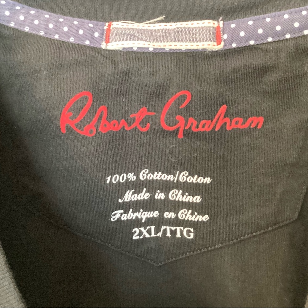 Robert Graham Short Sleeve Skull with Rose Graphic T-Shirt - Black - 2XL - Picture 5 of 5